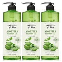 캐리비안비치 대용량 알로에 수딩젤 1000ml, 3개