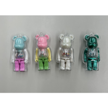 BE@RBRICK 베어브릭 키링 열쇠고리 키홀더 베어브릭 케이스 베어브릭 랜덤피규어, 투명케이스+100%OEM랜덤제품