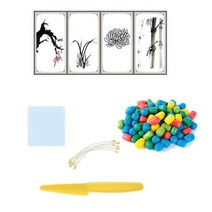 플레이콘병풍 사군자 명절만들기재료 8살여자아이장난감 도형수수깡 꾸미기숙제