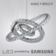 메이크어브라이트 크리스탈 링 LED 프리미엄 펜던트, 3링 80W 주광색(화이트빛)