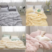 더블데코 먼지없는 기숙사 가을 겨울 옥수수솜 양면 차렵 이불 침구 세트