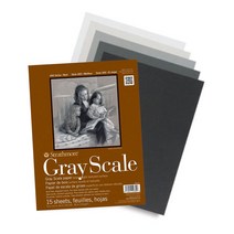 스트라스모아 차콜지 Gray Scale 패드 스케치북 혼색5색 23x30cm 15매 (GI4400009)