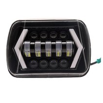 빔프로제트 미니빔프로젝트 LED 프로젝터 헤드 라이트 전구 55W 7x6 인치 5x7 하이로우 빔 헤일로 지프 체로키 XJ 자동차 액세서리 i8 x 3, [01] as pic