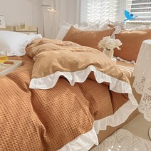 BX VIBRANT 라지킹침구세트 씻은 면화 4종세트 단색 단순한 부드럽고 편안한 다양한 크기 다양한 색상