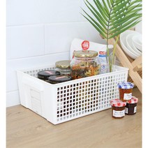 펜트리용 식자재보관용 손잡이박스 진열대용 라면용 욕실용품용 장남감용 공간절약용, 블랙