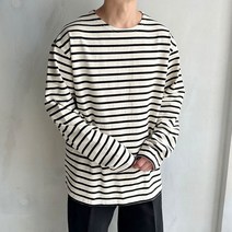 라운지21 남자 데일리 스트라이프 보트넥 긴팔티