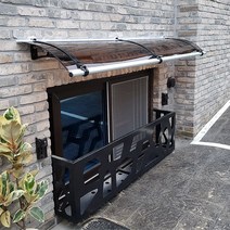 캐노픽스 1270x1400 브라켓 2개 벽부형 폴리카보네이트 비가림막 차양막 렉산시공 비가림, 브라운, 그레이