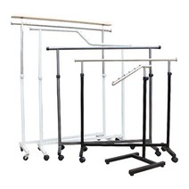 스탠드 튼튼한 매장용행거 철재 일자 작은 이동형 철제 옷걸이행거 1단 2단, 6_알루미늄(W1200) / 흑색