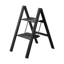 하세가와 슬립 스텝 사다리 접이식 가정용 경량 발판 계단 2단 3단, 블랙