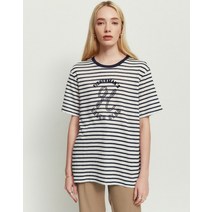 22SS 네이비 프린트배색 린넨 반팔티셔츠 HSTS2B335N3