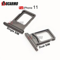 Aocarmo-아이폰 호환 11 용 듀얼 심카드 싱글 트레이 슬롯 홀더 어댑터 소켓 교체 부품 블랙 퍼플 그린 실버, [10] Single----Red, [10] Single----Red