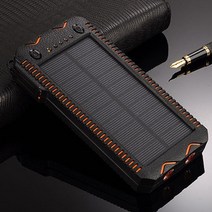 태양광 태양열 충전기 배터리 휴대용 파워뱅크 고속충전 차박 차량 30000mah solar wireless power bank 전화 야외 여행 비상 powerbank for, 주황색