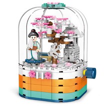 [블럭팜] 미니블럭 나노블럭 상점 초등학생 키덜트 조립장난감, 16.601077 벚꽃돔장식
