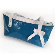 자체브랜드 블루 에나멜 유광 미니 백