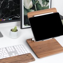 큐제닉 아이패드 에어5에어4 갤럭시탭 태블릿 원목 접이식 받침대 원목 거치대, 단품