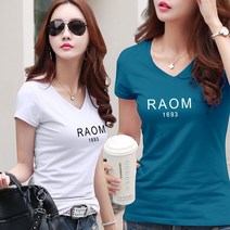 여름용 여성 브이넥 반팔 티셔츠 08 NWV08 613171617972