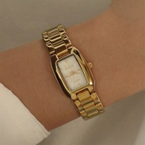 럼튼 브릿 팔찌 시계 볼드 여자 메탈 시계 골드