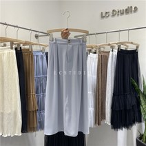 핀턱 풀스커트 미디 롱스커트 A라인 월남치마 T04