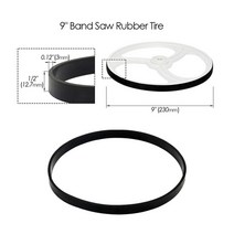 밴드쇼 1/2Pcs 고무 밴드 목공 톱 스크롤 휠 링 8-14 인치 안티 슬립 소음 방지 나무 작업 기계, 02 9 Inch