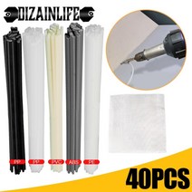 알루미늄 용접봉 저온 논가스 만능 가정용 청동 동 dc 2.0mm 용접봉 뜨거운 공기 총 수리 범퍼 수리 도구에 대 한 40pcs 플라스틱 용접 봉 200mm 길이 납땜 용접기, pp 40 pcs 블랙