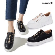 무크 무크 여화 스패니 소가죽 스판 밴딩끈 스니커즈 2 colors