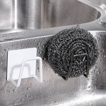 디엠몰 2P 스텐 걸이후크 강력접착 수세미걸이 수세미거치대 수세미홀더 수세미보관 세면대, 블랙