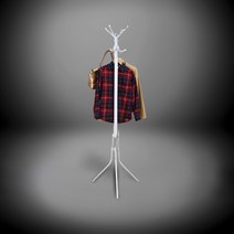 KT 철제 스탠드 고정식 행거 화이트 높이175cm 옷걸이 모자 드레스룸 옷가게 옷장 매장용 화이트