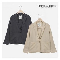 [써스데이아일랜드][Thursday Island] 여성 등판 프린트 린넨 자켓(T214MJK233W) 396549