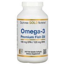 California Gold Nutrition 오메가3 프리미엄 어유 피쉬오일 180 epa 120 240 생선 젤라틴 소프트젤, 100 개