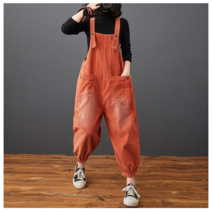 녕동 여성 멜빵바지 코르덴 미디 점프슈트 빅시이즈 가을+사은품