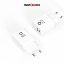 스위스콜스 C타입 2포트 고속 충전기 SKPD-99S25 25W PPS 초고속 PD 3.0, 화이트