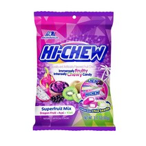 모리나가 하이츄 하이쮸 하이쭈 츄이 후르츠 캔디 슈퍼후르츠 믹스 3.17oz(90g) 6팩 Morinaga Hi-Chew Chewy Fruit Candy Superfruit Mix, 1개