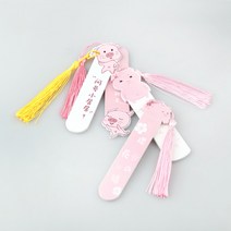 핑크돼지 우드롱 책갈피 겸용 나무자 7cm, 똥뚱