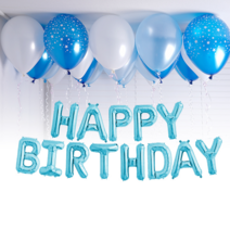 파티짱 생일 풍선 30 세트 (블루스타) 파티 장식 HAPPY BIRTHDAY