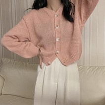 여성용 니트 루즈핏 도톰 꽈배기 가디건 하늘비즈 C31 Q785T636