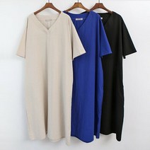 아이우먼 빅사이즈사랑해요 5116L107 심플 린넨 롱 원피스 GG