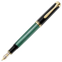 Pelikan 펠리칸 M400 소버린 만년필 ‎그린 스트라이프 색상 F촉, 펜촉 F 중요 정보