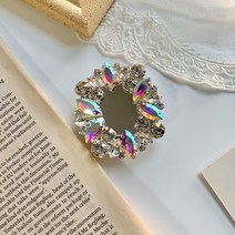 떨샵 미러톡 거울 스마트톡 하트 엔틱 휴대폰걸이, 1개, 보석사각미러톡(컬러풀실버)
