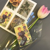 [소행섬] 빈티지 플라워 스티커 B버전 (꽃집 꽃스티커 화분스티커 포장용품), 1팩