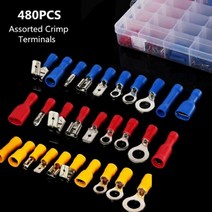 ◀트레이드몰▶터미널 단자 480PCS 세트 (보관 케이스 포함) 고급 커넥 압착 핸디 컨터 링미널 다용도 셋트◀트레이드몰▶, ◀트레이드몰▶