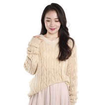 Wekoreago 앙고라 펀칭 여성 브이넥 니트