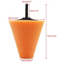 Polishing Machine & Accessories자동차 연마 스펀지 패드 테이퍼 디테일 휠 손잡이 콘 허브 청소 도구, 03 C