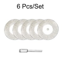 연마도구 그라인더 사포 샌딩 미니 다이아몬드 커팅 디스크 원형 톱날 세트 dremel, 50mm, 6개 세트