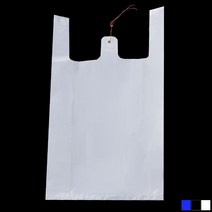 두꺼운 손잡이 고급 비닐 봉지 쓰레기 분리수거 봉투 정육점 마트 가정용 재활용, 청색, E (70장)