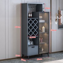 거실 술장식장 주방 그릇장 찻장 홈까페장 수납장 그릇 장식장, 단문, 4단67그레이+유리문