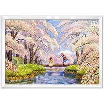 학산문화사 빨강머리앤 벚꽃 약속 500피스 직소퍼즐액자 HS168420, 퍼즐+슬림우드화이트액자