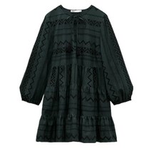 ZARA오리지널 싱글 초가을 신작 A형 여성 레트로 린넨 자수 원피스 04786302500 4786302