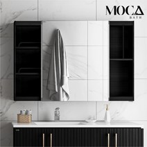 모카바스 모던 슬라이드 욕실 수납장 전면 거울 슬라이딩 욕실장 화장실 장난감 수건 욕실 용품 정리 수납 가구 전국 출장 설치, 블랙, 모던 슬라이드 H800, 1200X800X175, 1개