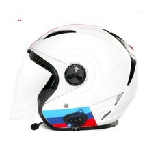 블루투스헬멧 반모 하이바 헬멧 여름 봄 오토바이 스쿠터 배달 바이크, M, 7_컬러화이트+투명쉴드+[2종세트]