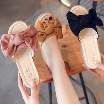 여성 왕리본 통굽 슬리퍼 유니크 리본 장식 이쁜 샌들 원피스 코디 키높이 착한 신발